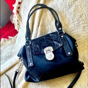 Lightly used black Michael Kors leather/satin